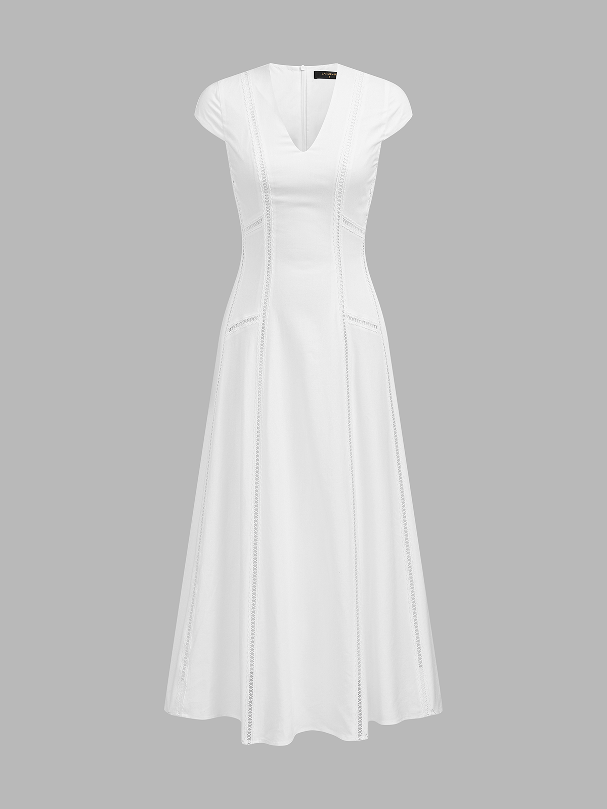 Cap Sleeve V Neck Hollow Midi Dress for Women Casual Summer