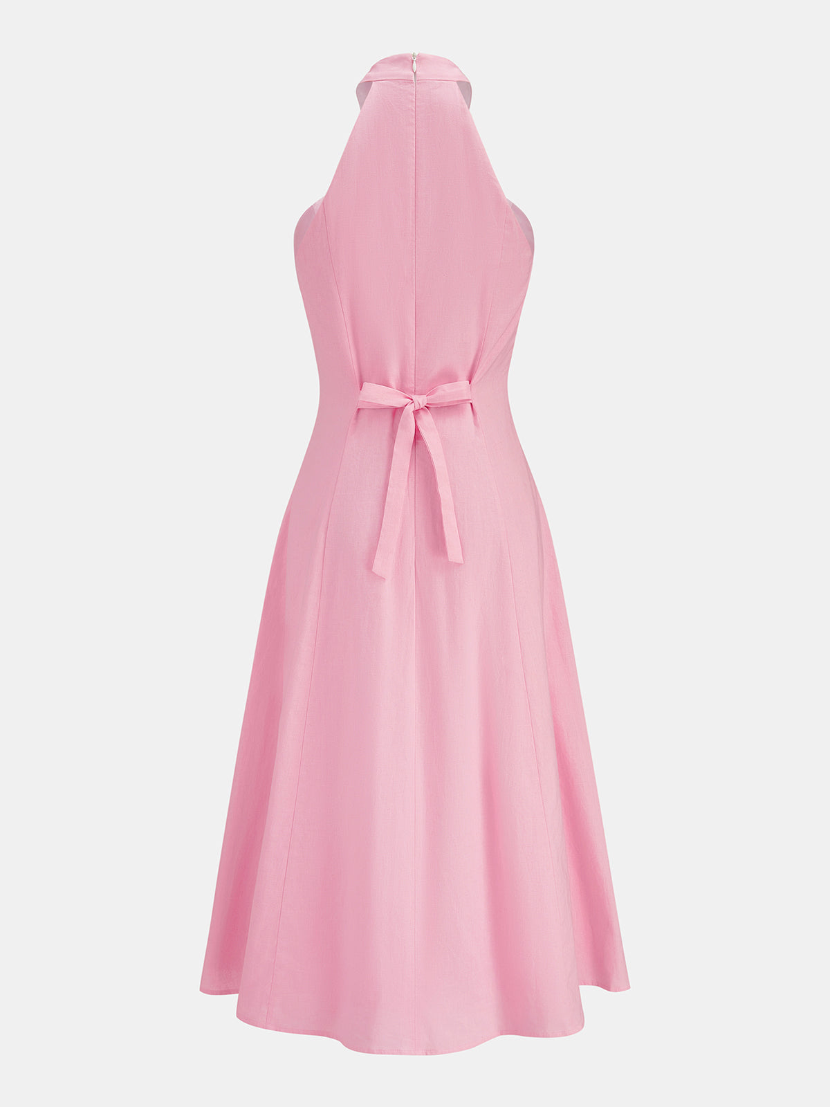Crisscross Halter Cotton Linen Maxi Dress for Women Summer Casual