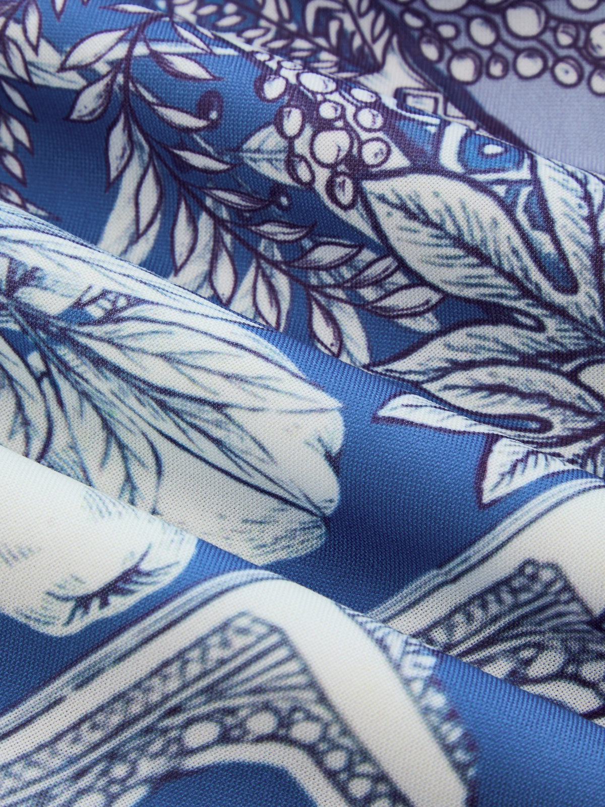Tropical Print Square Neck Backless Maxi Dress with Side Slits