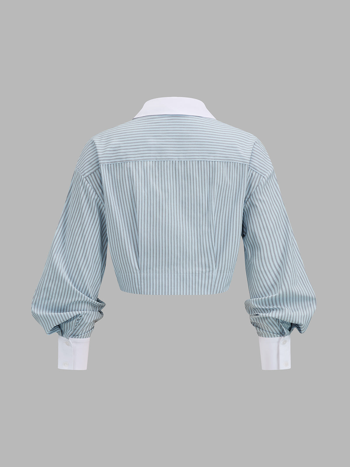 Striped Twisted Cropped Long Sleeve Shirt - Women's Fashion Top