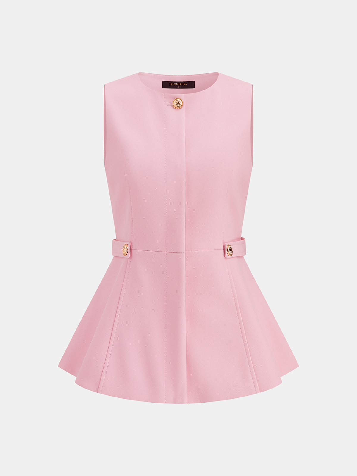 Sleeveless Peplum Vest & Flare Pants Set for Women Trendy Business Casual