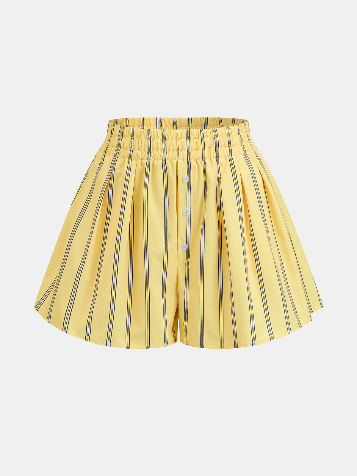 Striped Tie Crop Shirt & Shorts Set, Perfect Casual Summer Outfit