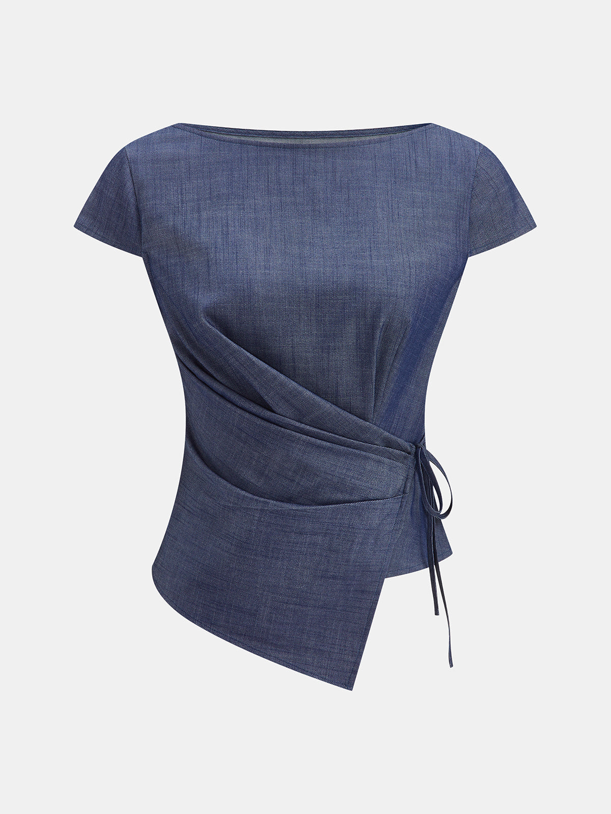 Asymmetrical Wrap Top & Belted Pant Set - Women's Casual Chic Outfit