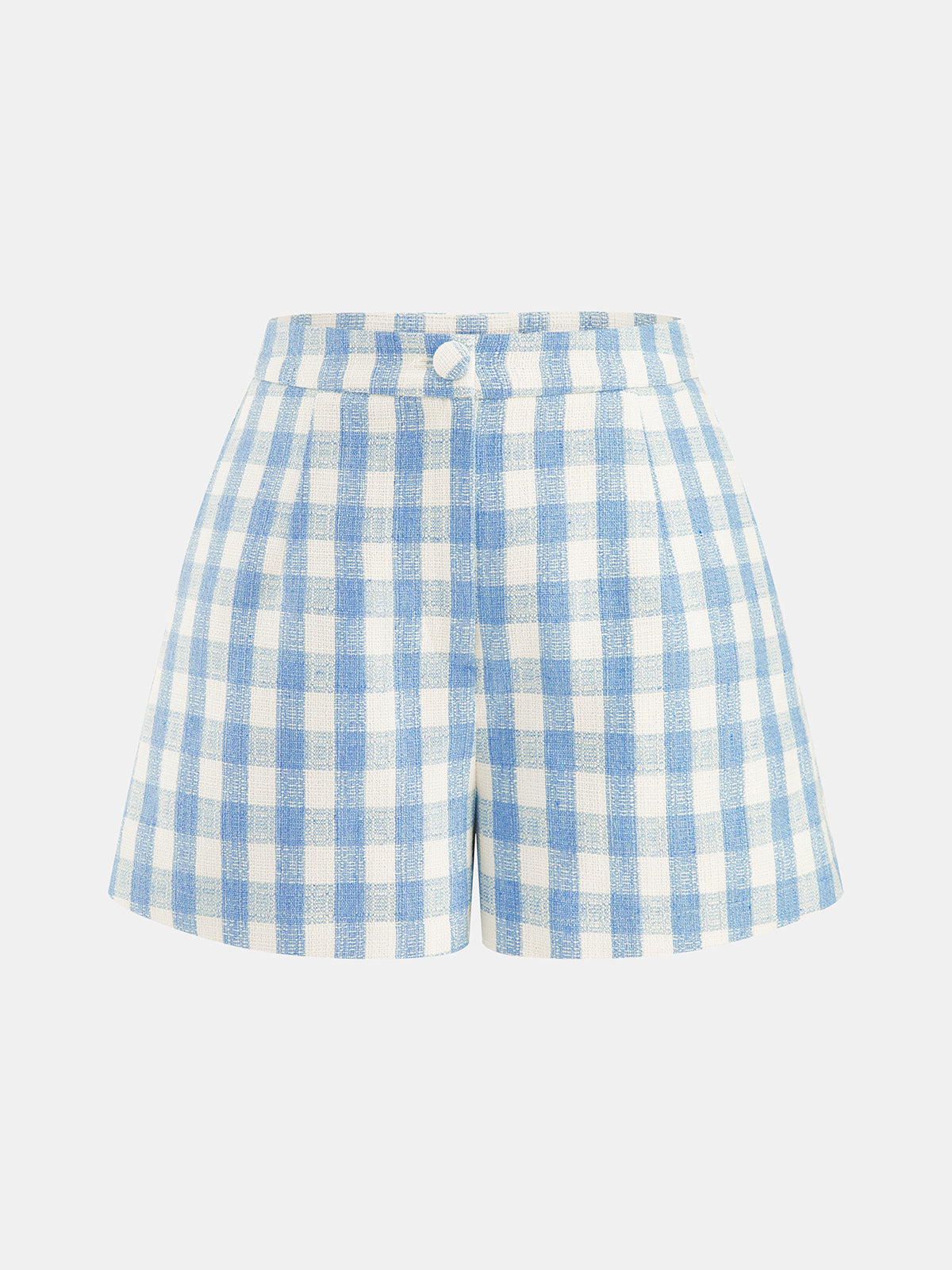 3D Flower Gingham Halter Vest & Shorts Set for Summer Outdoor Wear