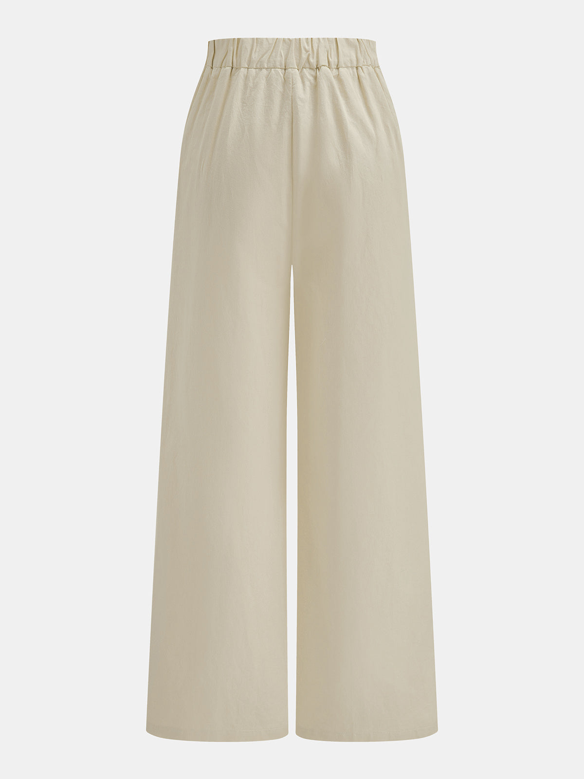 Cotton Linen Scallop Trim Two Piece Pants Set for Women Casual Comfort