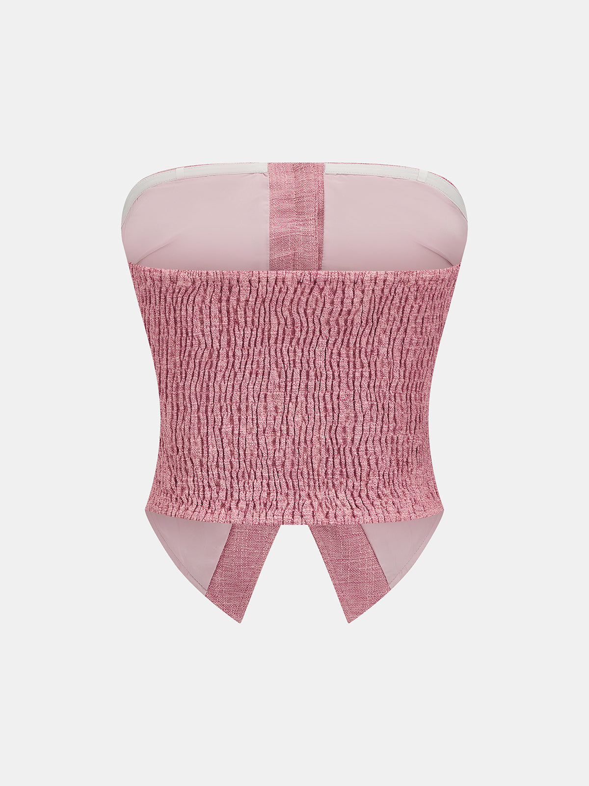 Textured Strapless Top with Detachable Clear Straps for Versatile Styling