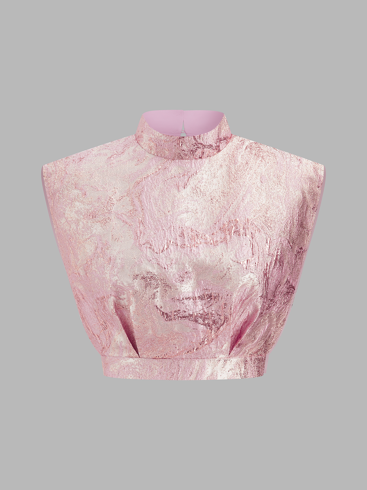 Sleeveless Jacquard Crop Top & High-Waisted Pants Set for Women