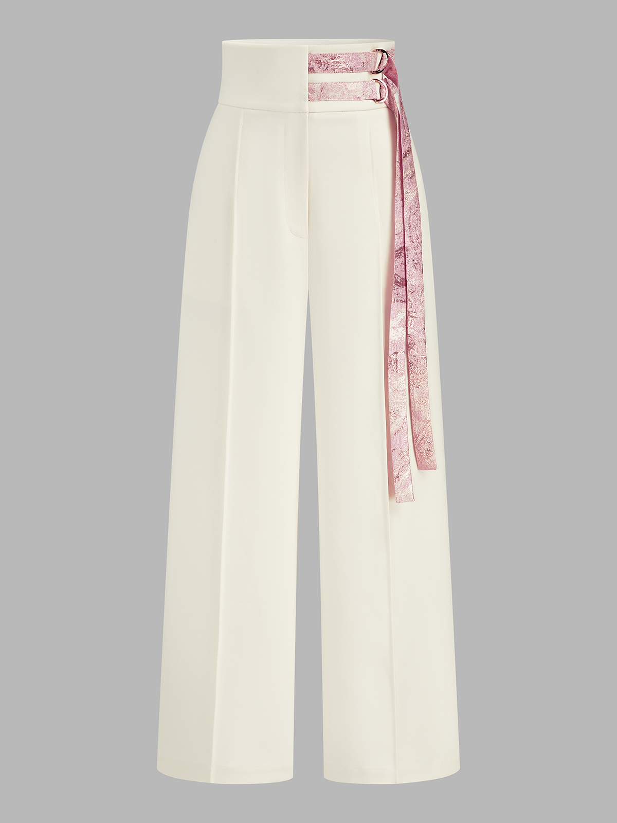 Sleeveless Jacquard Crop Top & High-Waisted Pants Set for Women