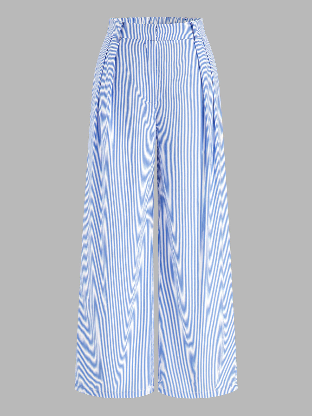 Pinstripe Cotton Blend Two Piece Pants Set for Women Stylish Office Wear