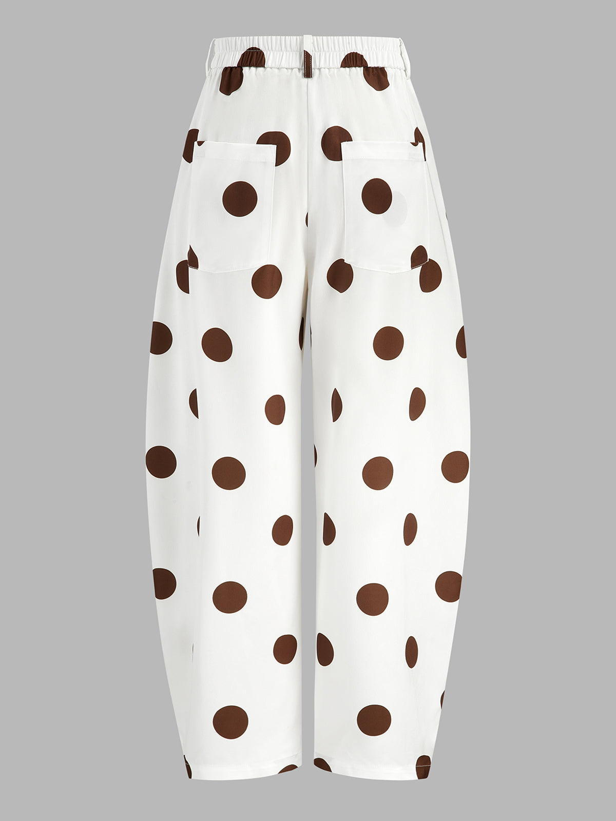 Polka Dot Casual Barrel Leg Pants for Women Comfort Fit