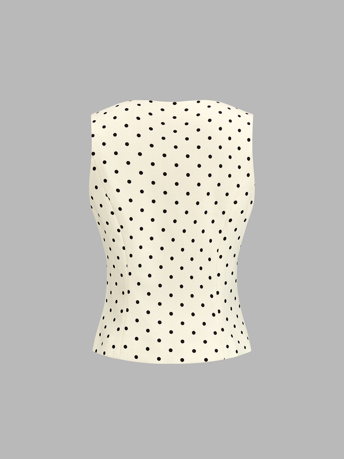 Polka Dot Folded Metal Button Vest Lightweight Fashion Statement