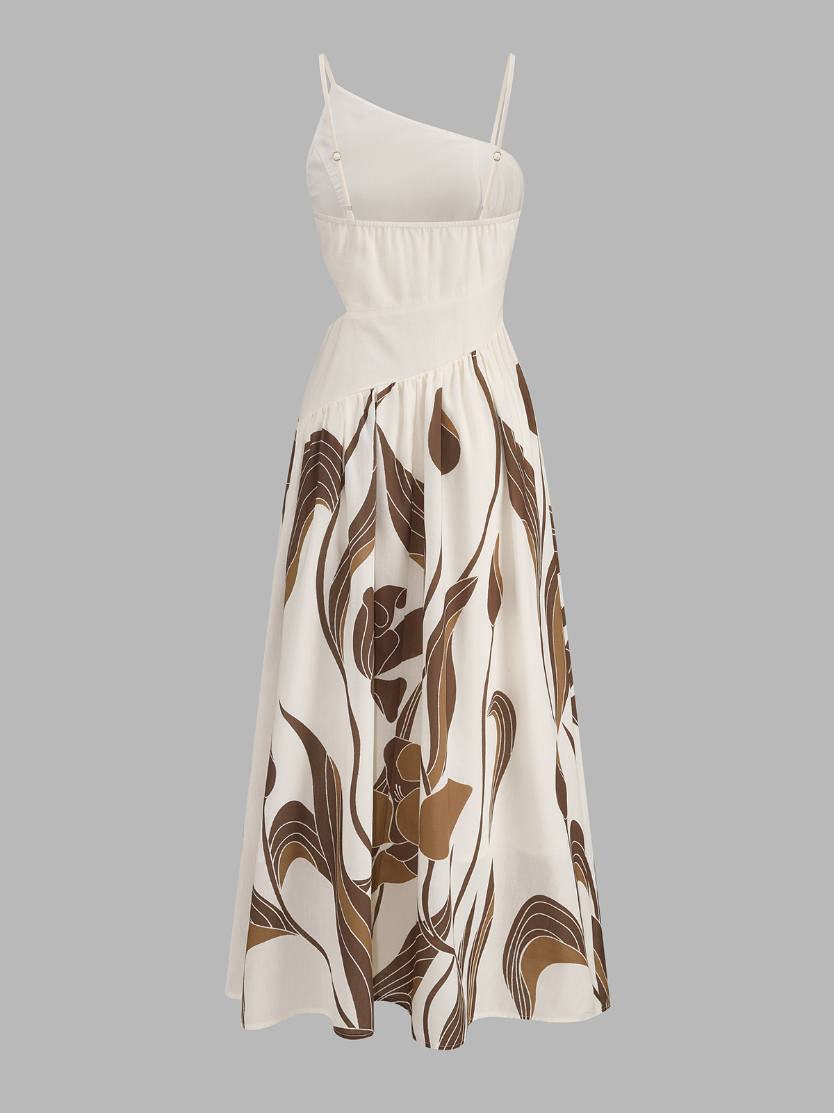 Asymmetrical Cutout Abstract Print Maxi Dress - Trendy Flowing Summer Design