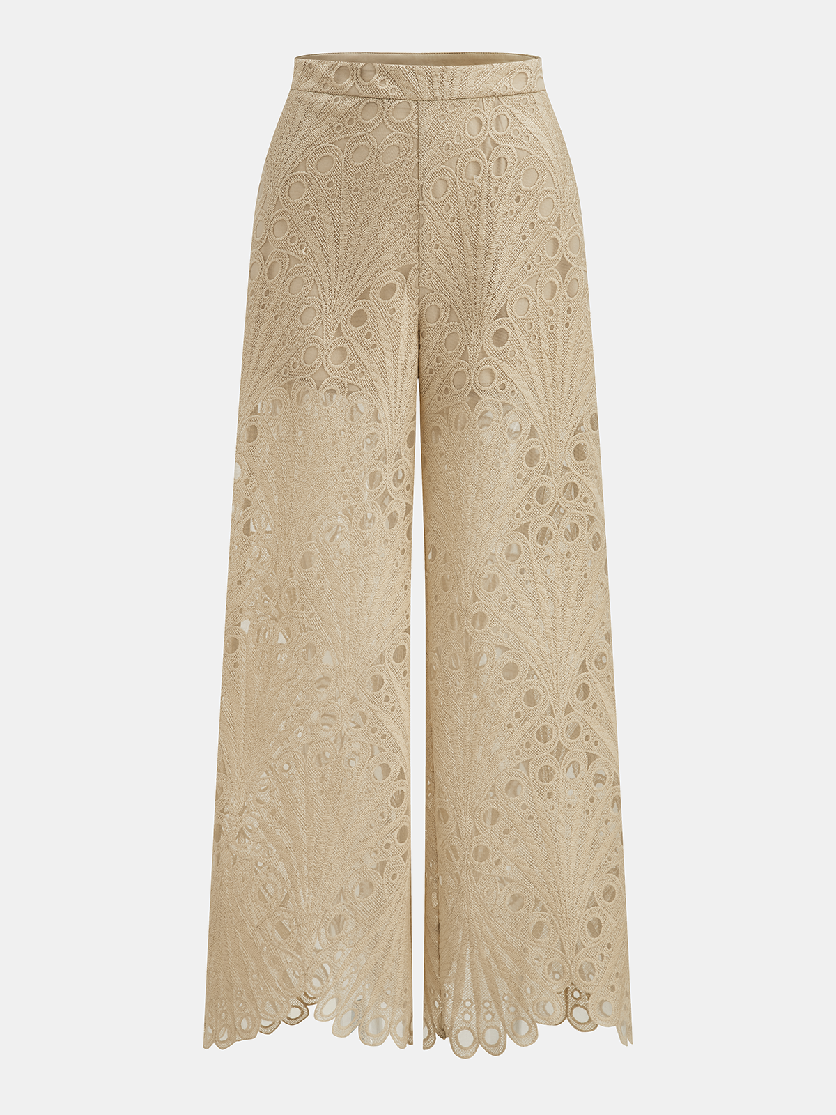 Guipure Lace Vest & Wide Leg Pants Set for Formal Events