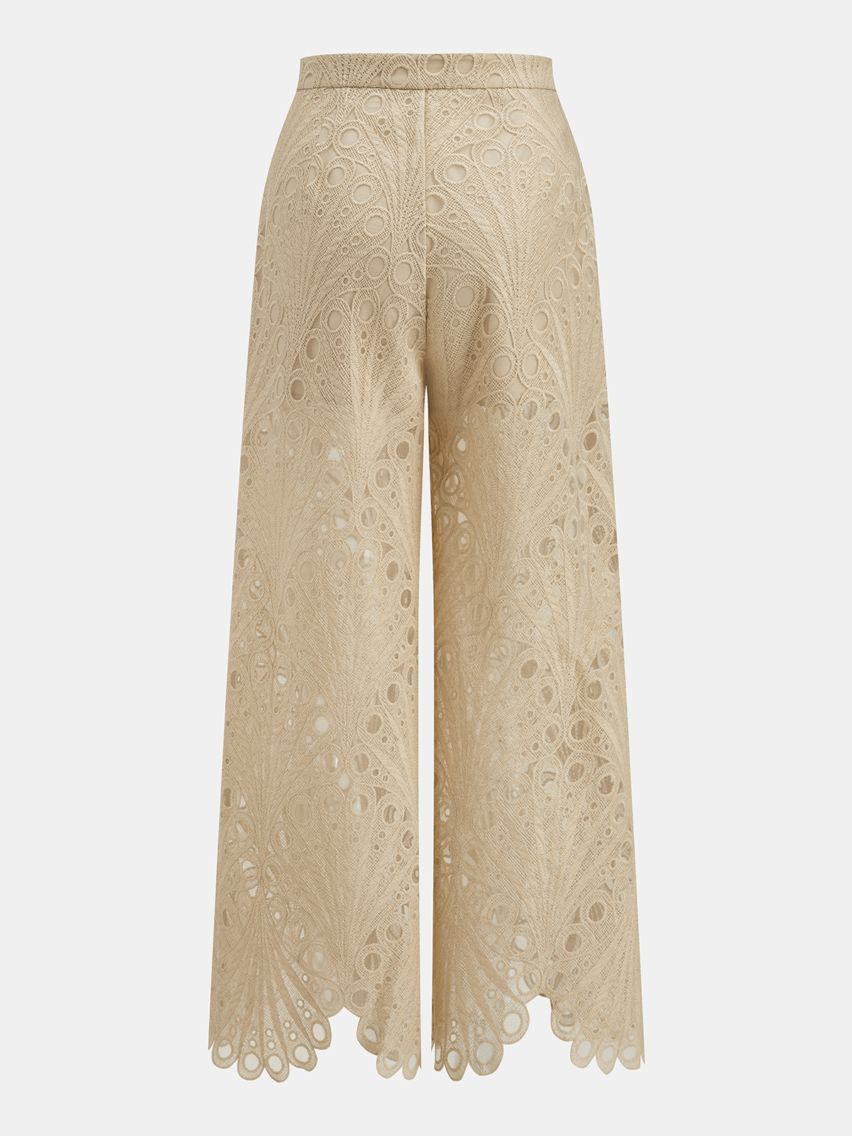 Guipure Lace Vest & Wide Leg Pants Set for Formal Events