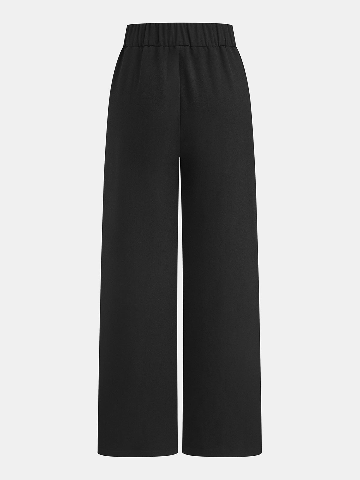 Metal Bar Detail Front Seam Straight Leg Tailored Trousers with High Waist