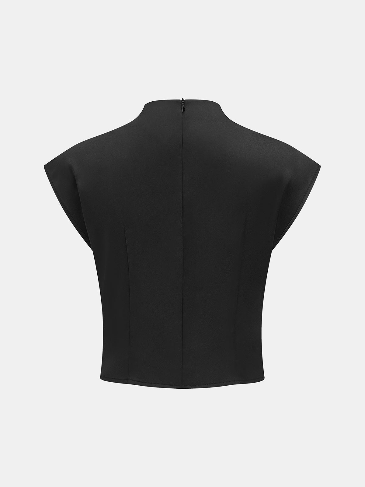 Draped Satin Cap Sleeve Blouse Elegant Women's Fashion Top