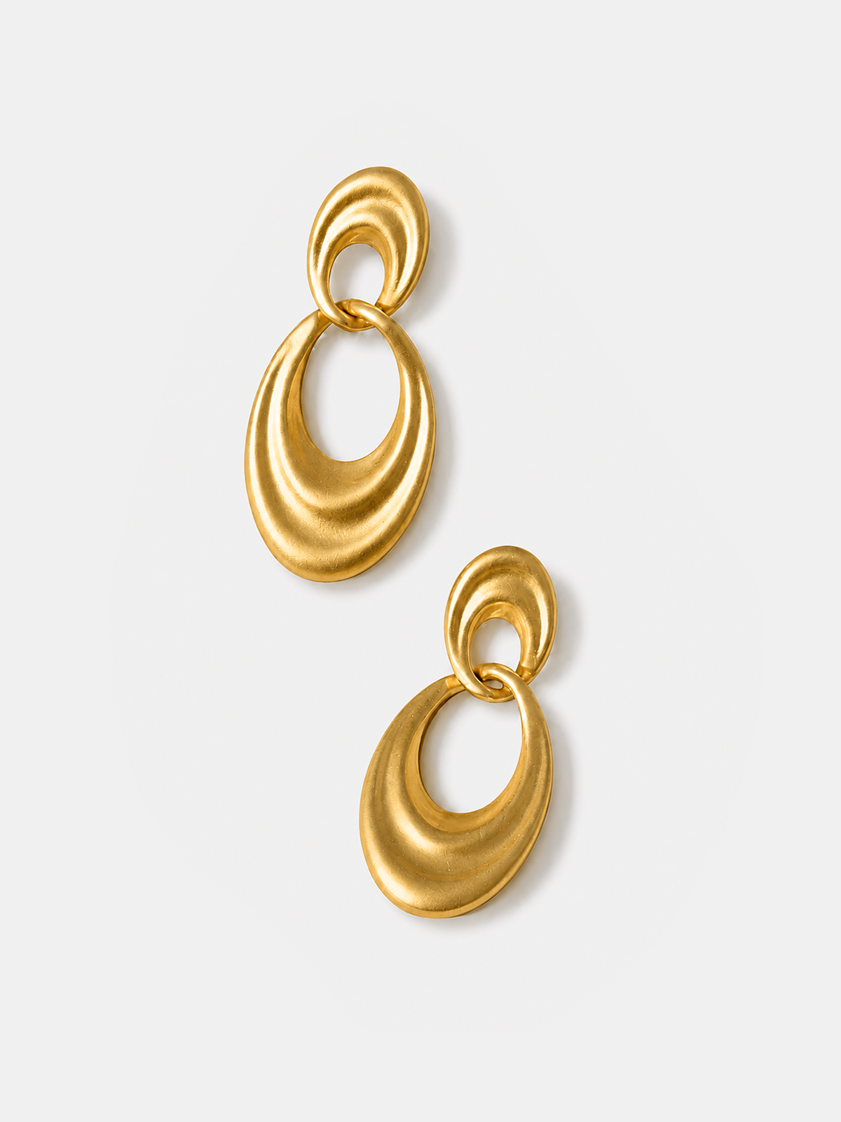 Chunky Linked Oval Drop Earrings for Women Everyday Wear Fashion Jewelry