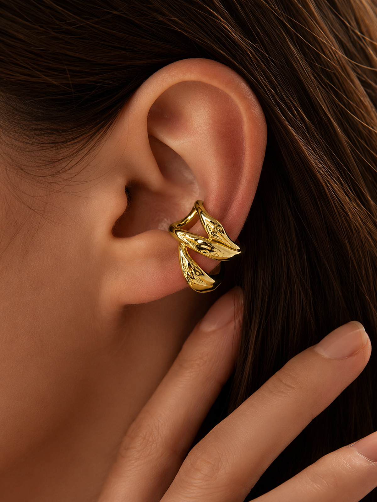 Minimalist Twisted Interlaced Ear Cuff, No-Pierce Adjustable Design