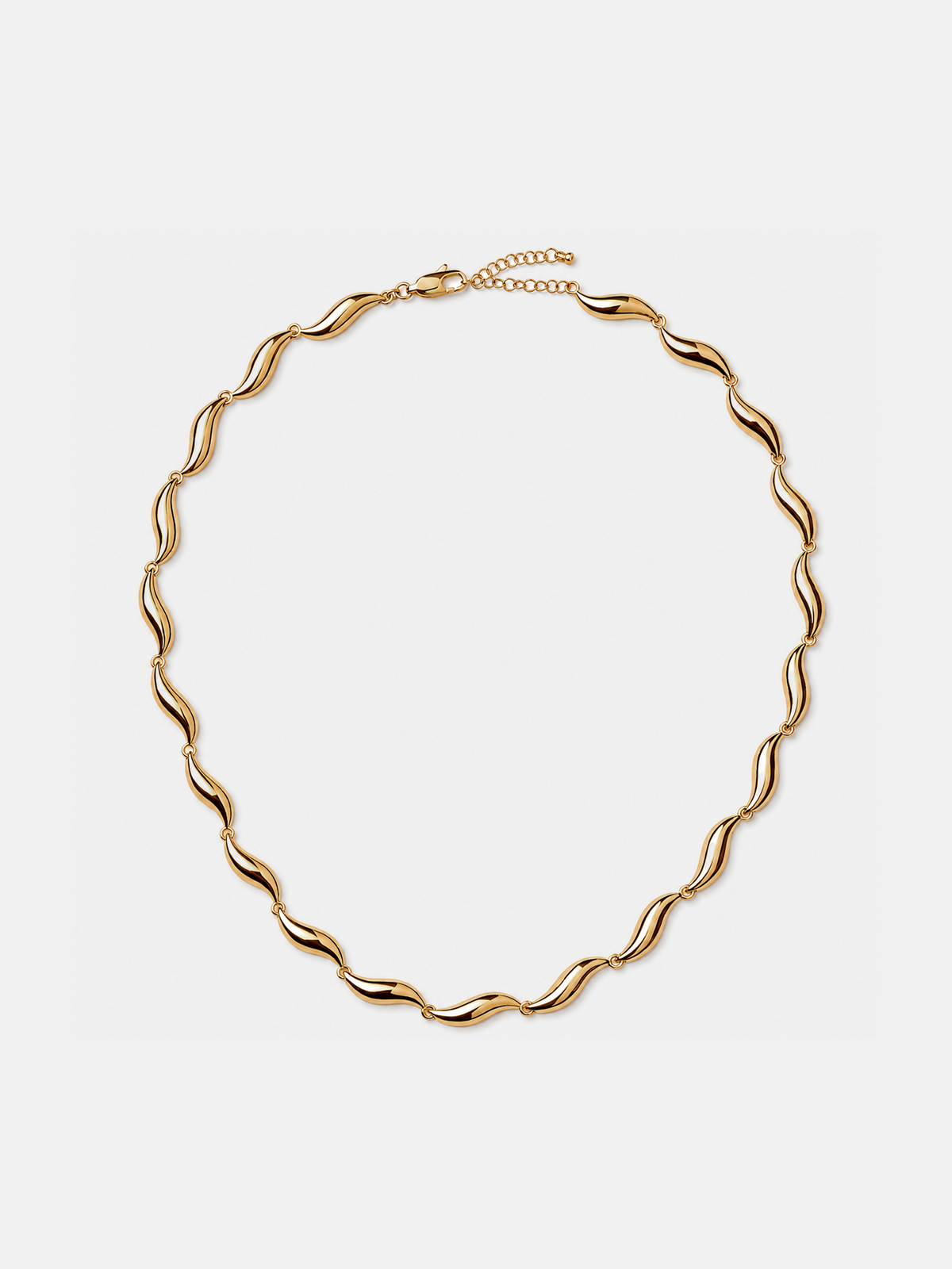 Irregular Wavy Minimalist Necklace Handmade Statement Adjustable Chain