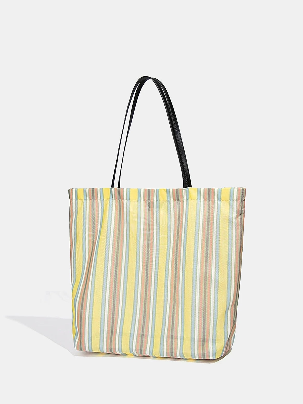 Rainbow Striped Large Shoulder Bag Spacious Tote for Everyday Use