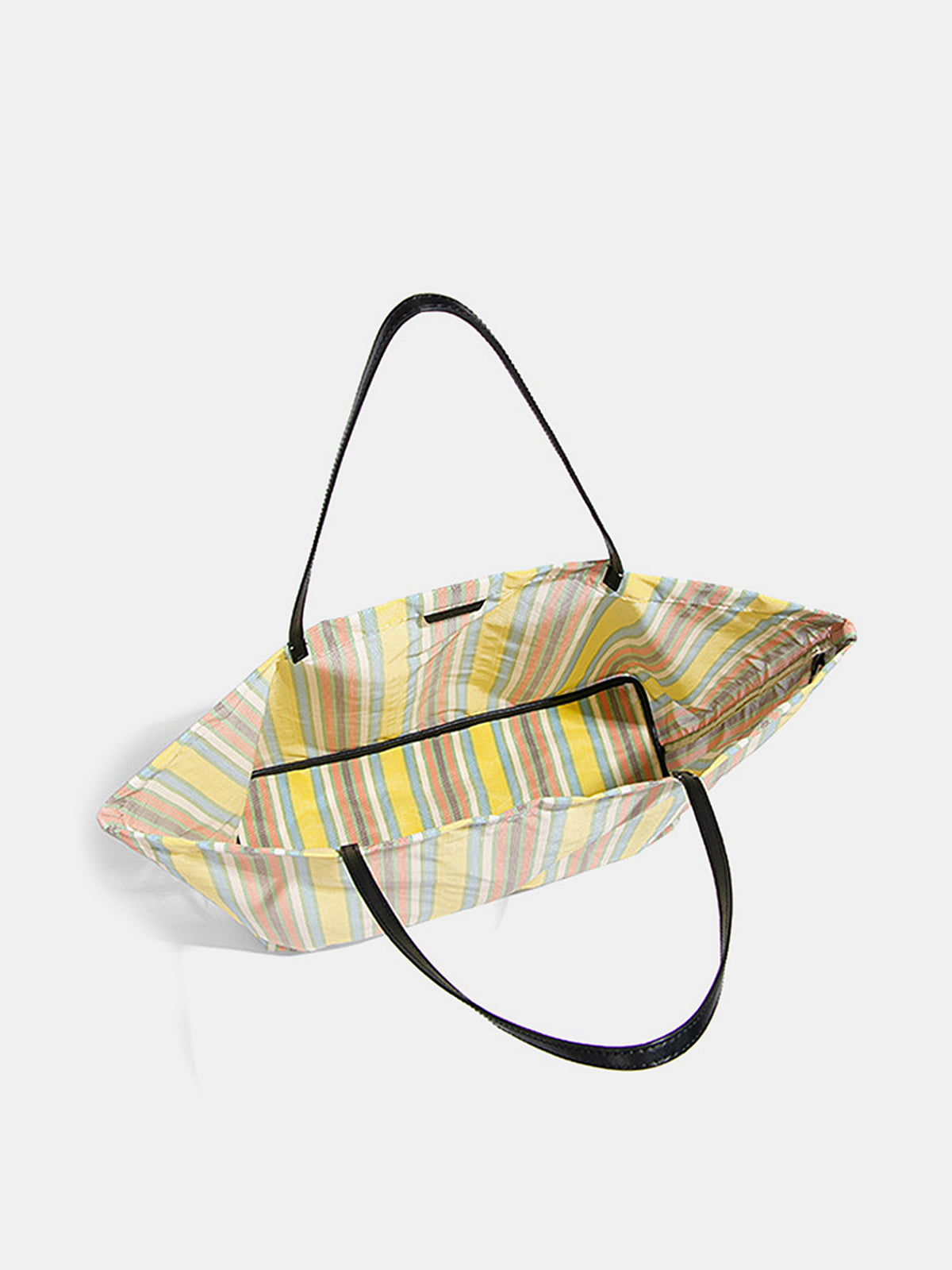 Rainbow Striped Large Shoulder Bag Spacious Tote for Everyday Use