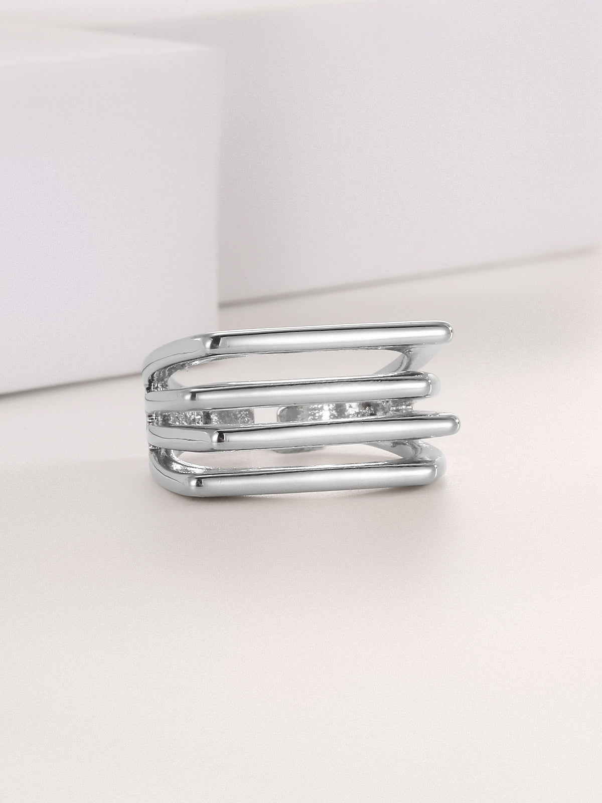 Geometric Multi Bar Statement Ring Bold Modern Stackable Accessory