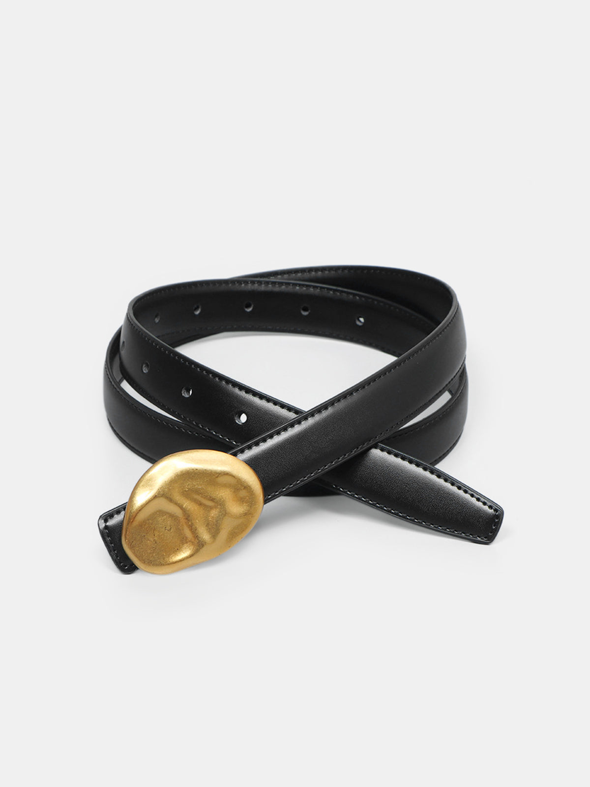 "Irregular Buckle Waist Belt Adjustable Comfort Fit Leather"