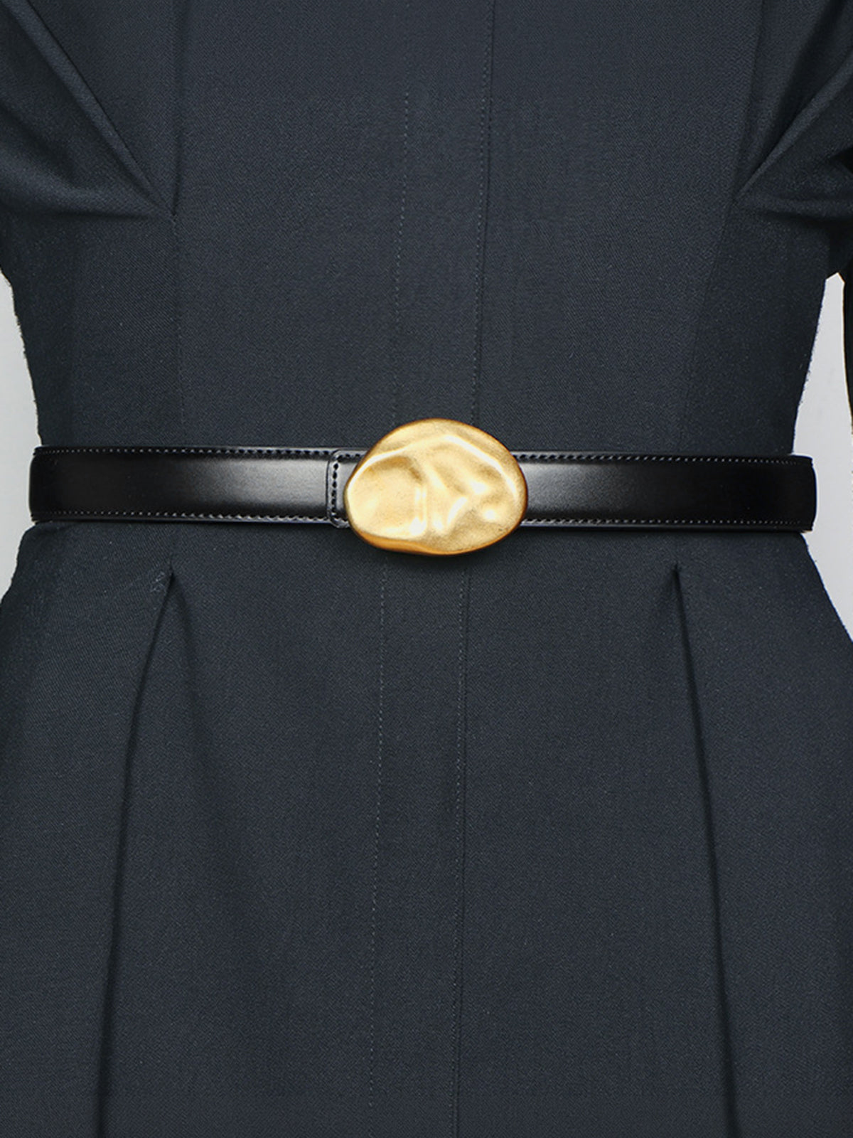 "Irregular Buckle Waist Belt Adjustable Comfort Fit Leather"