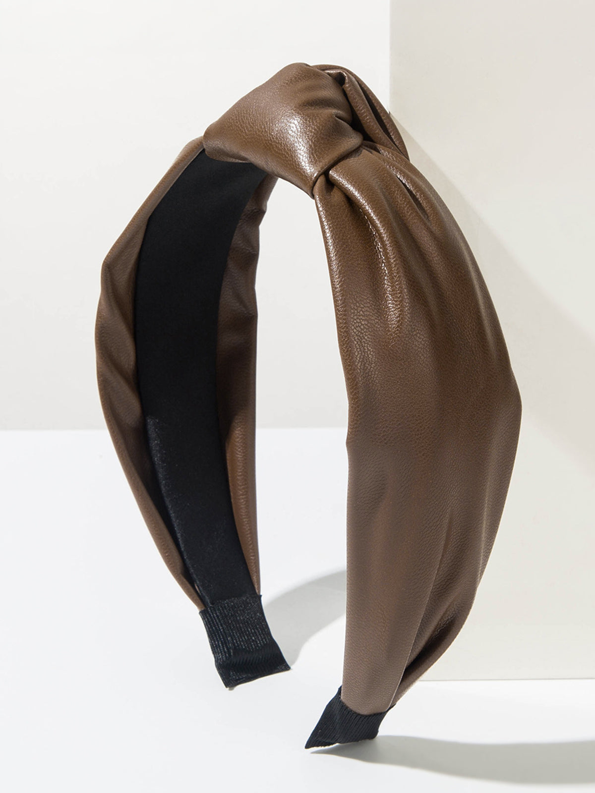 Wide Knotted Faux Leather Headband for Women Casual Wear