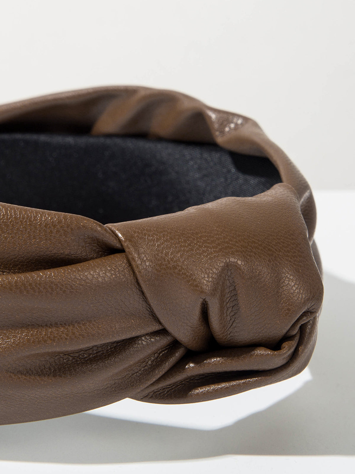 Wide Knotted Faux Leather Headband for Women Casual Wear
