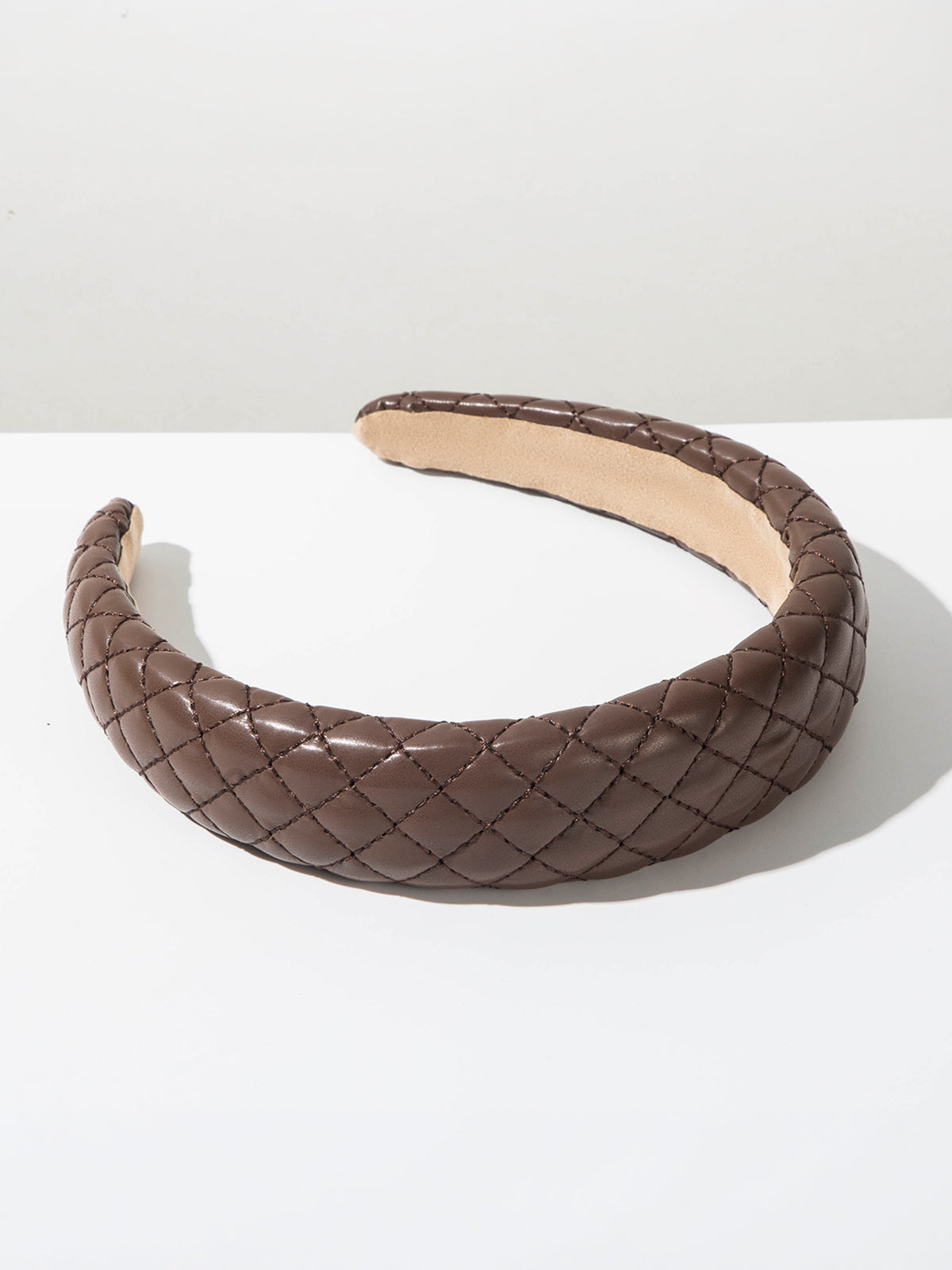 Quilted Padded Faux Leather Headband for Women Comfortable Fashion Accessory