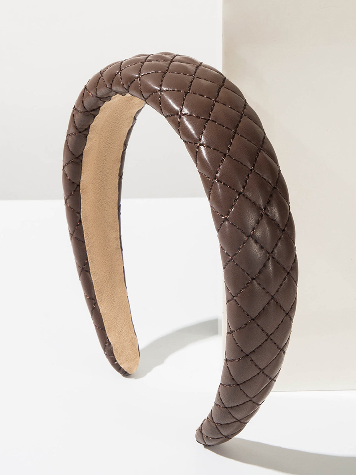 Quilted Padded Faux Leather Headband for Women Comfortable Fashion Accessory