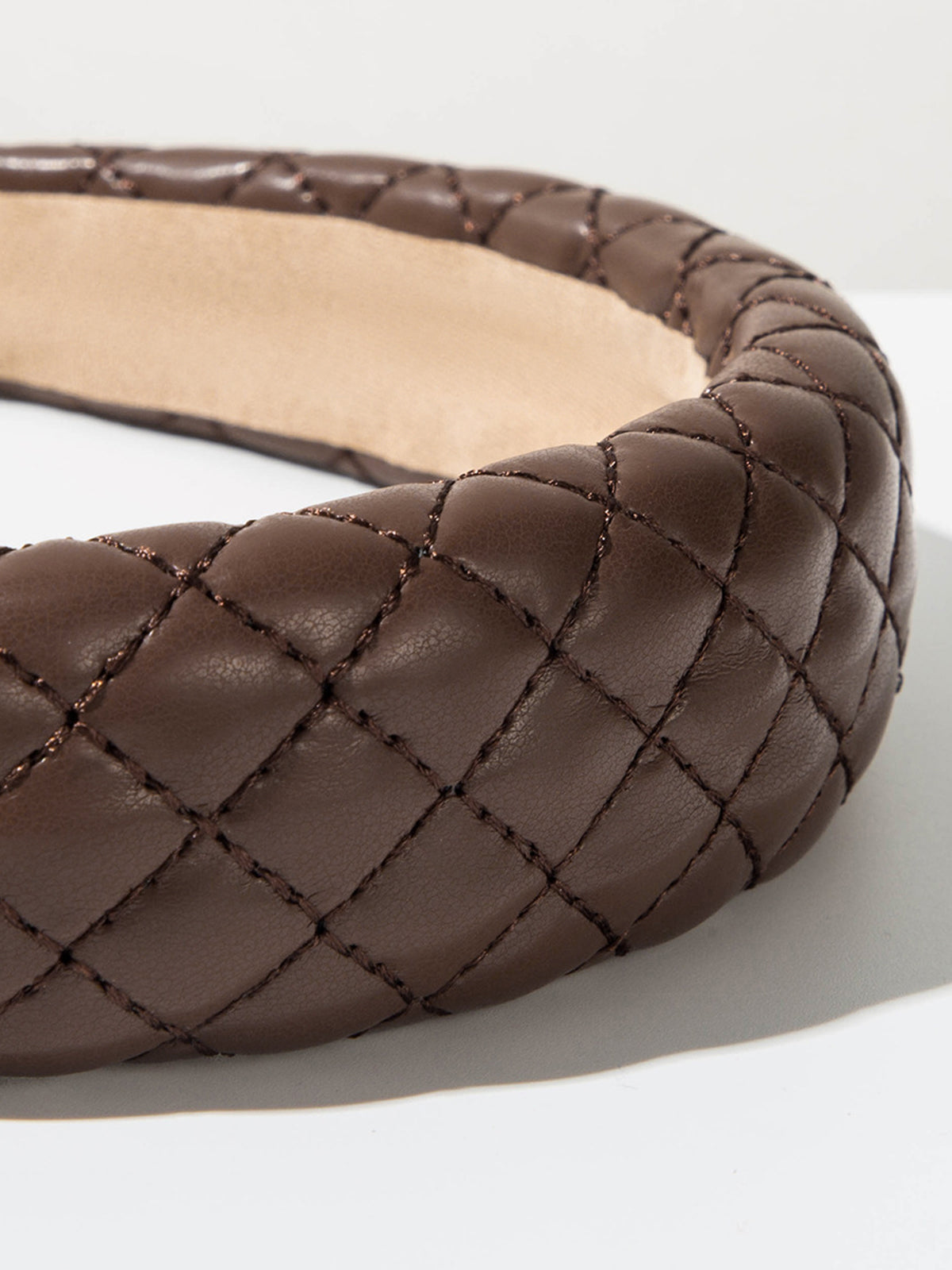 Quilted Padded Faux Leather Headband for Women Comfortable Fashion Accessory