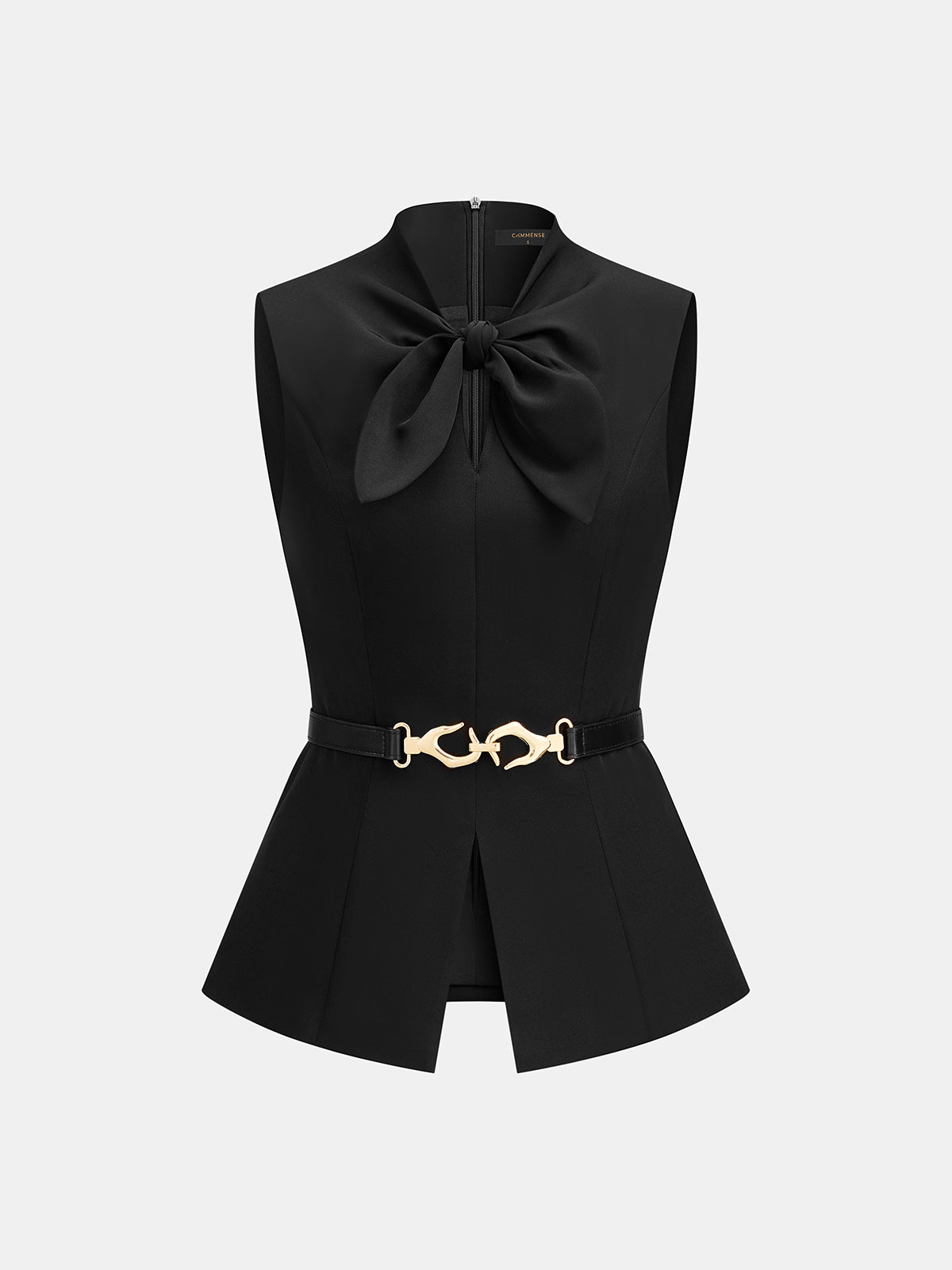 Bow Sleeveless Top & Wide Leg Pants Set - Trendy Women's Casual Outfit
