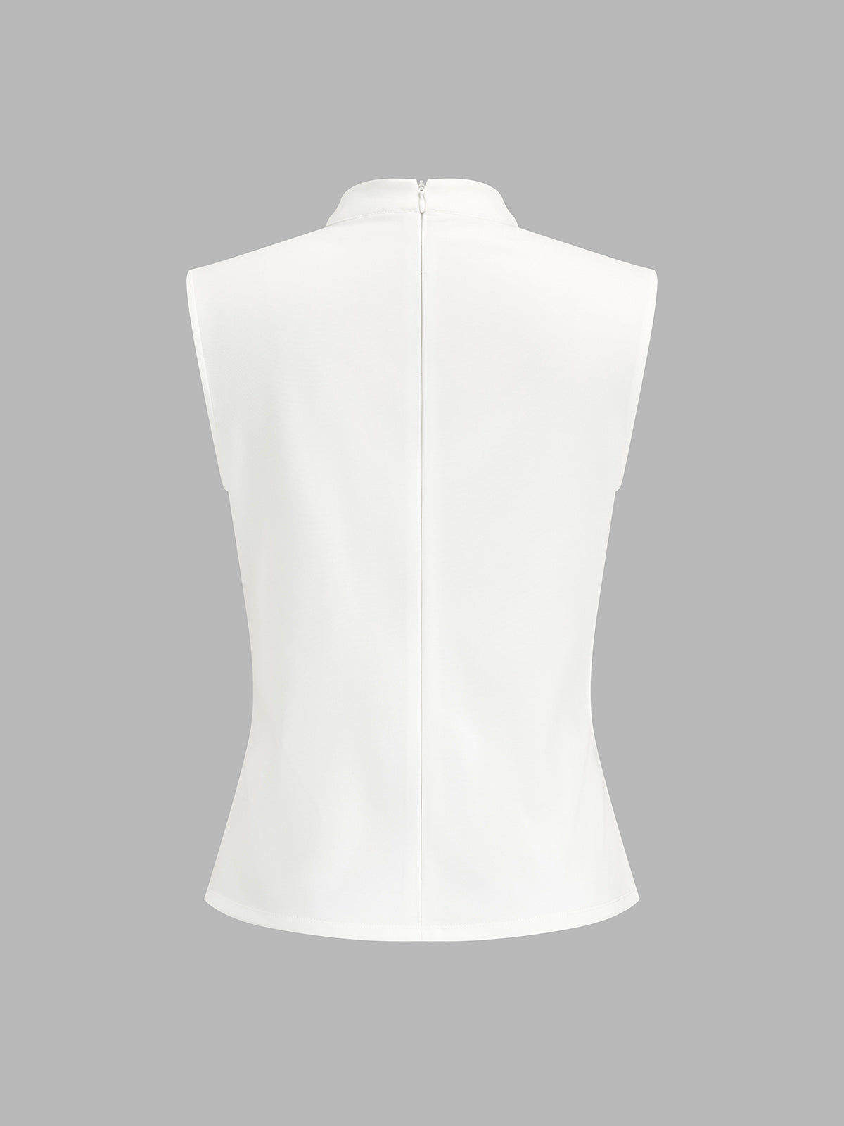 Knot Neck Keyhole Sleeveless Satin Blouse Women's Elegant Top for Evening