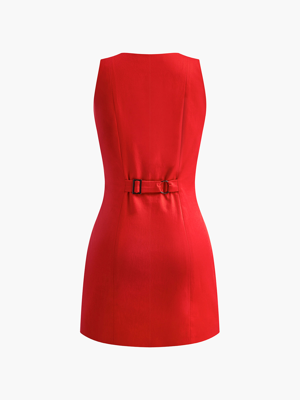 Button-Front Sleeveless Short Dress with Pockets for Women Summer Casual