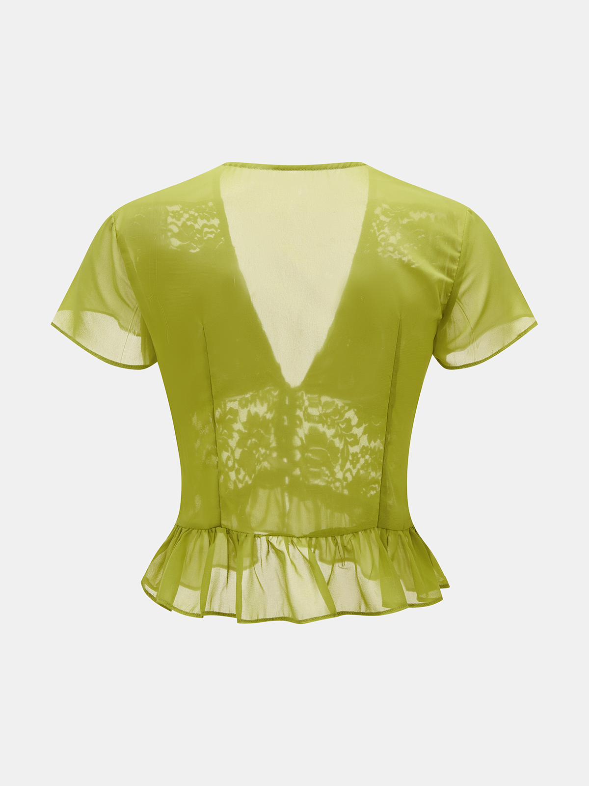 Lace Panel V-Neck Top & Tiered Skirt Set for Elegant Evening Wear