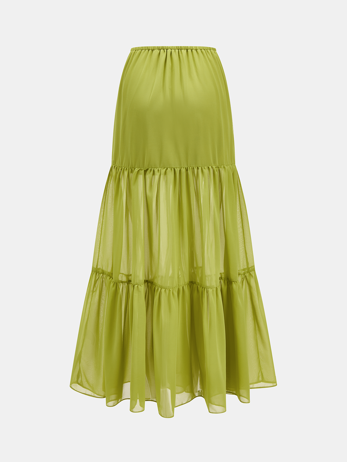 Lace Panel V-Neck Top & Tiered Skirt Set for Elegant Evening Wear
