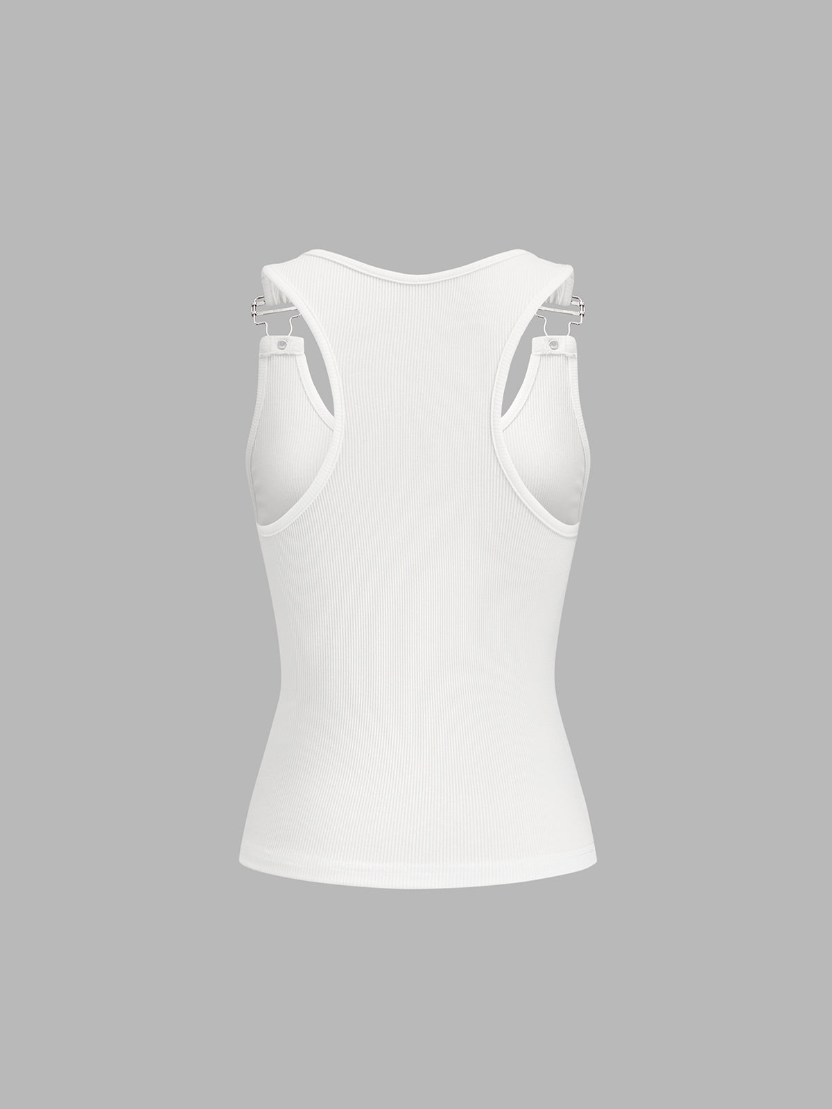 Ribbed Buckle Strap Tank Top with Adjustable Fit