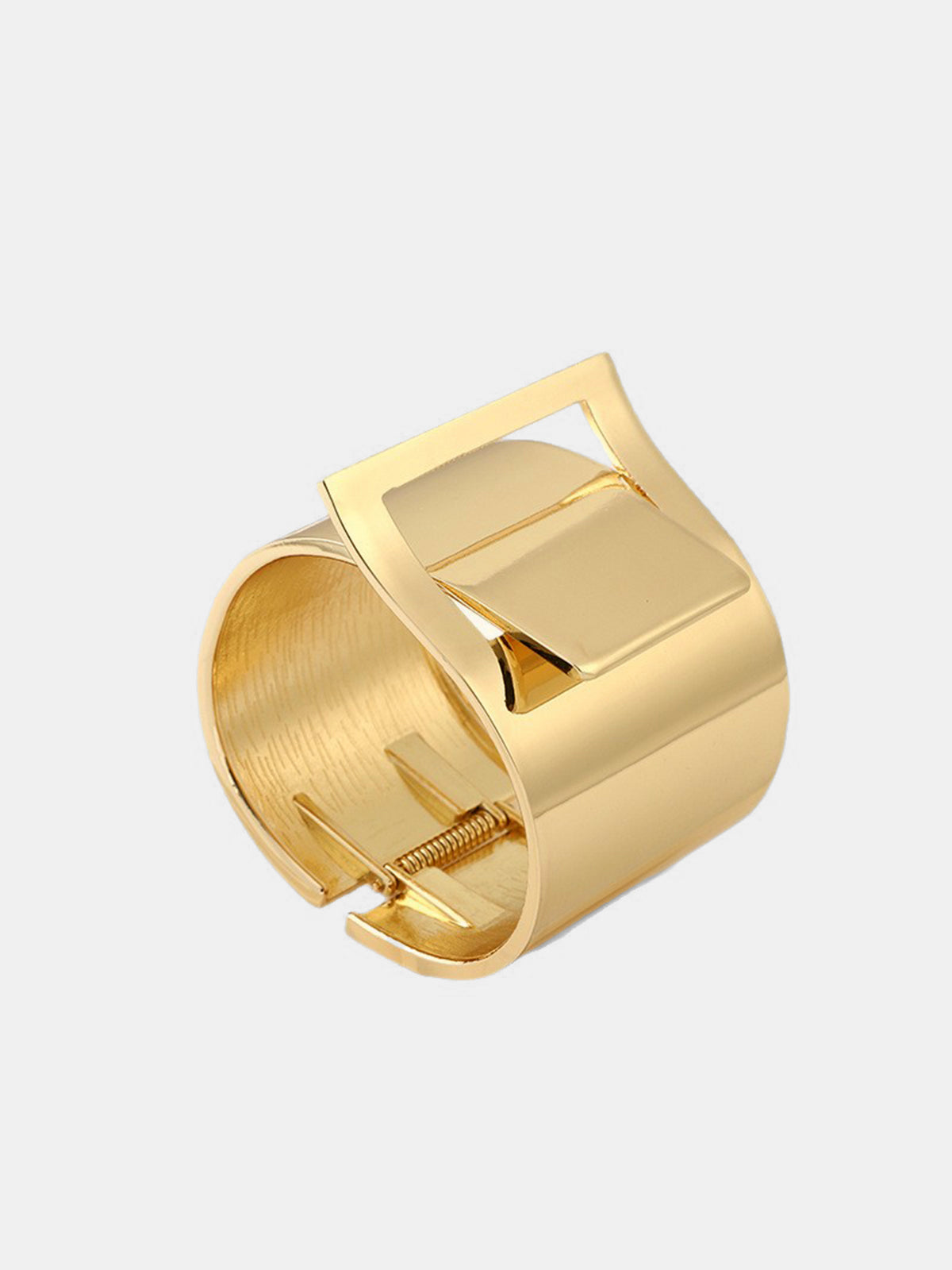 Minimalist Wide Metal Bangle - Simple Elegant Fashion Accessory for Women