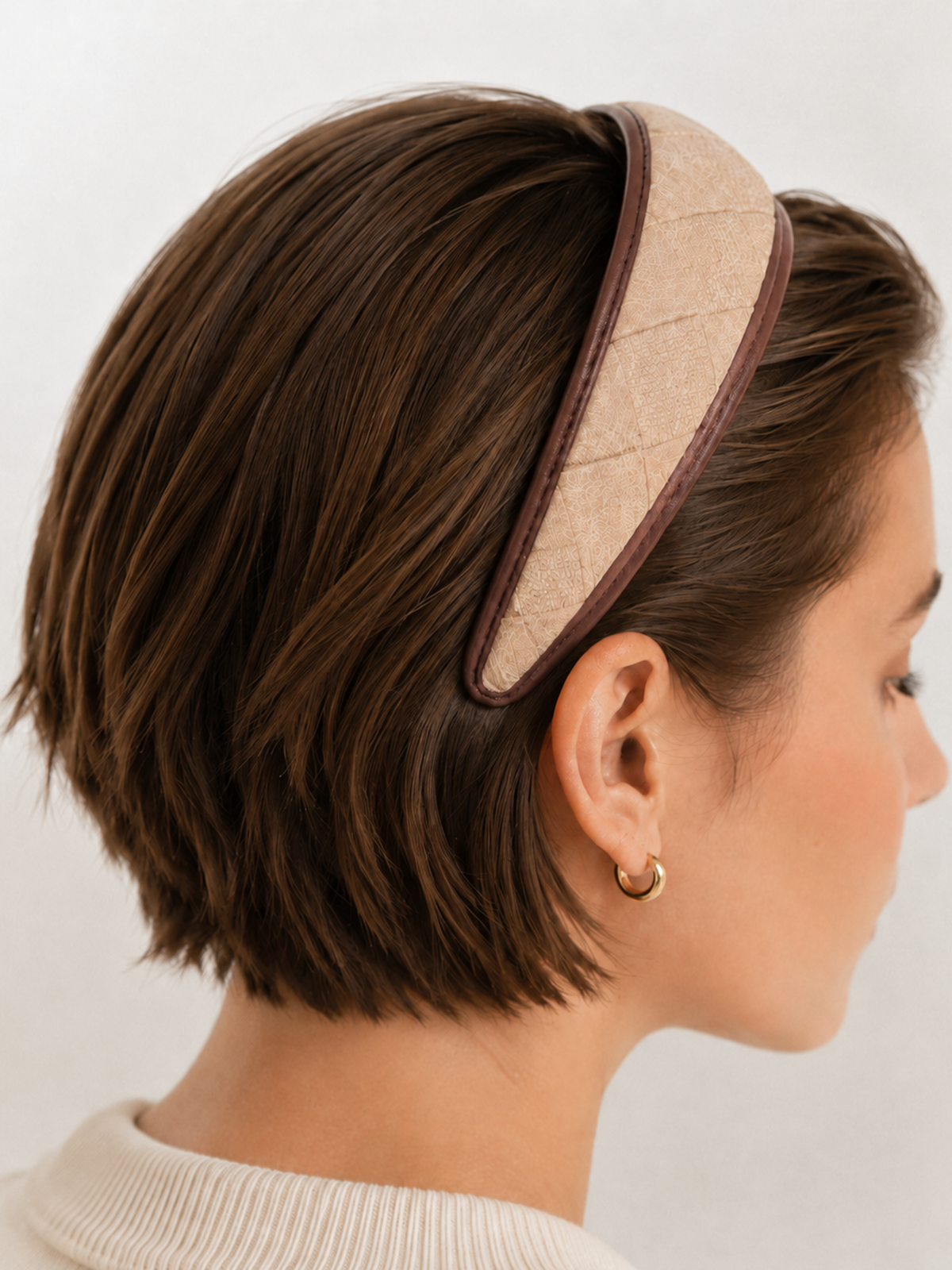 Woven Faux Leather Headband for Women, Stylish Hair Accessory