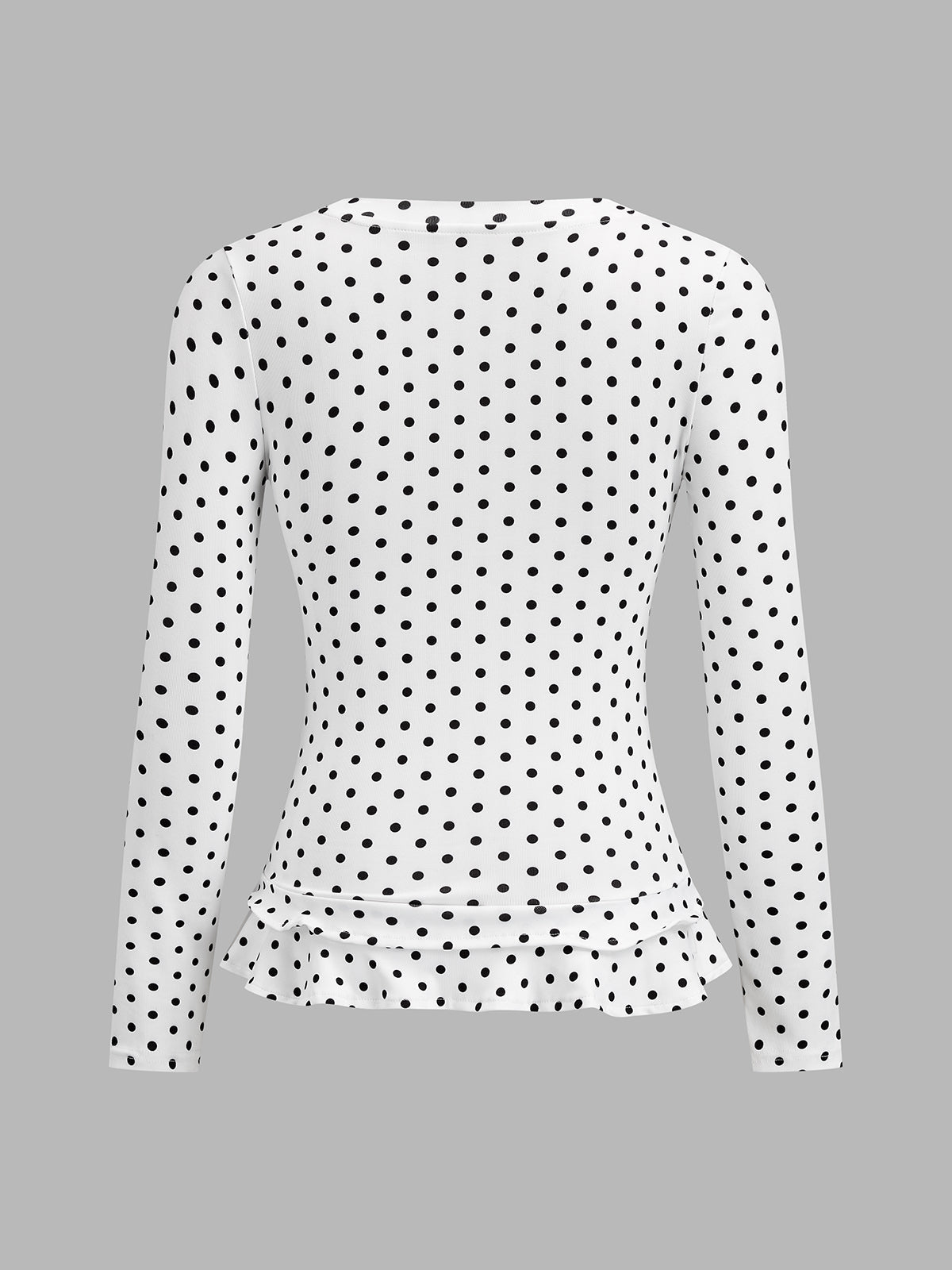 Polka Dot Slim Long Sleeve Top Women's Casual Fashion