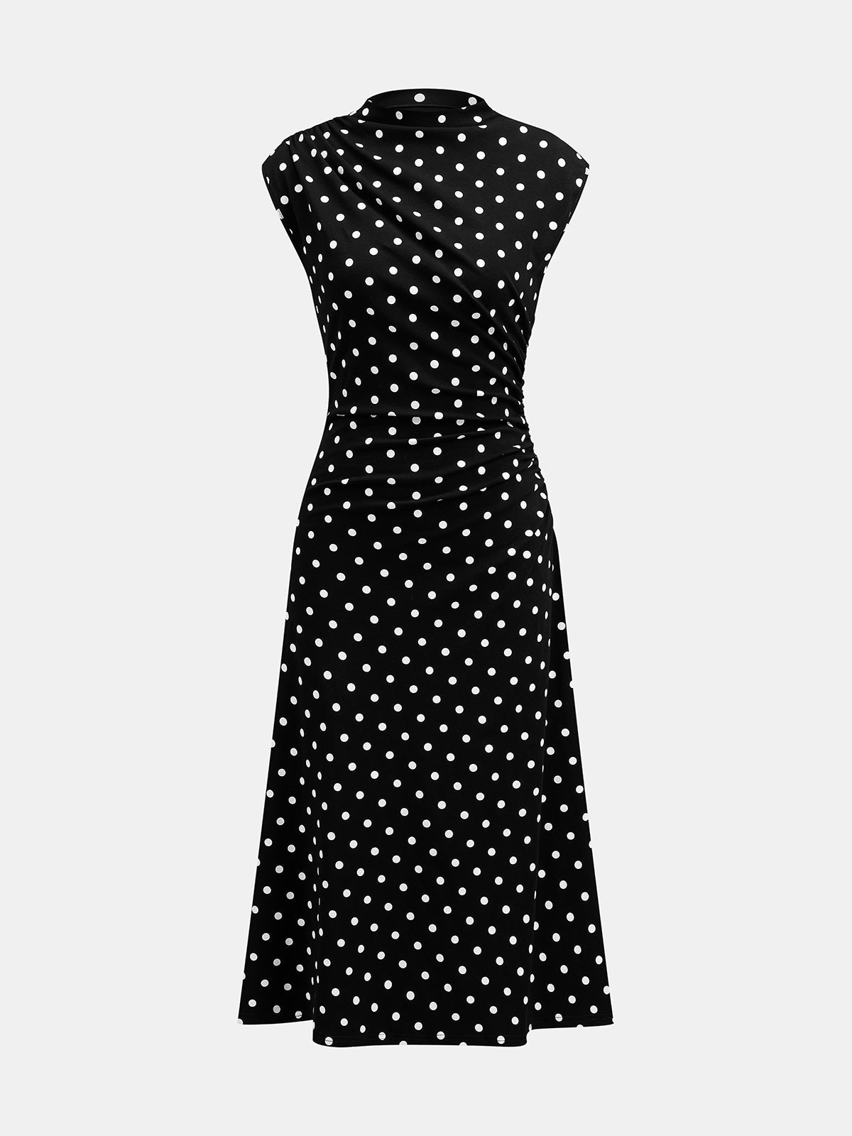 Polka Dot Cap Sleeve Midi Flare Dress Vintage Inspired Design