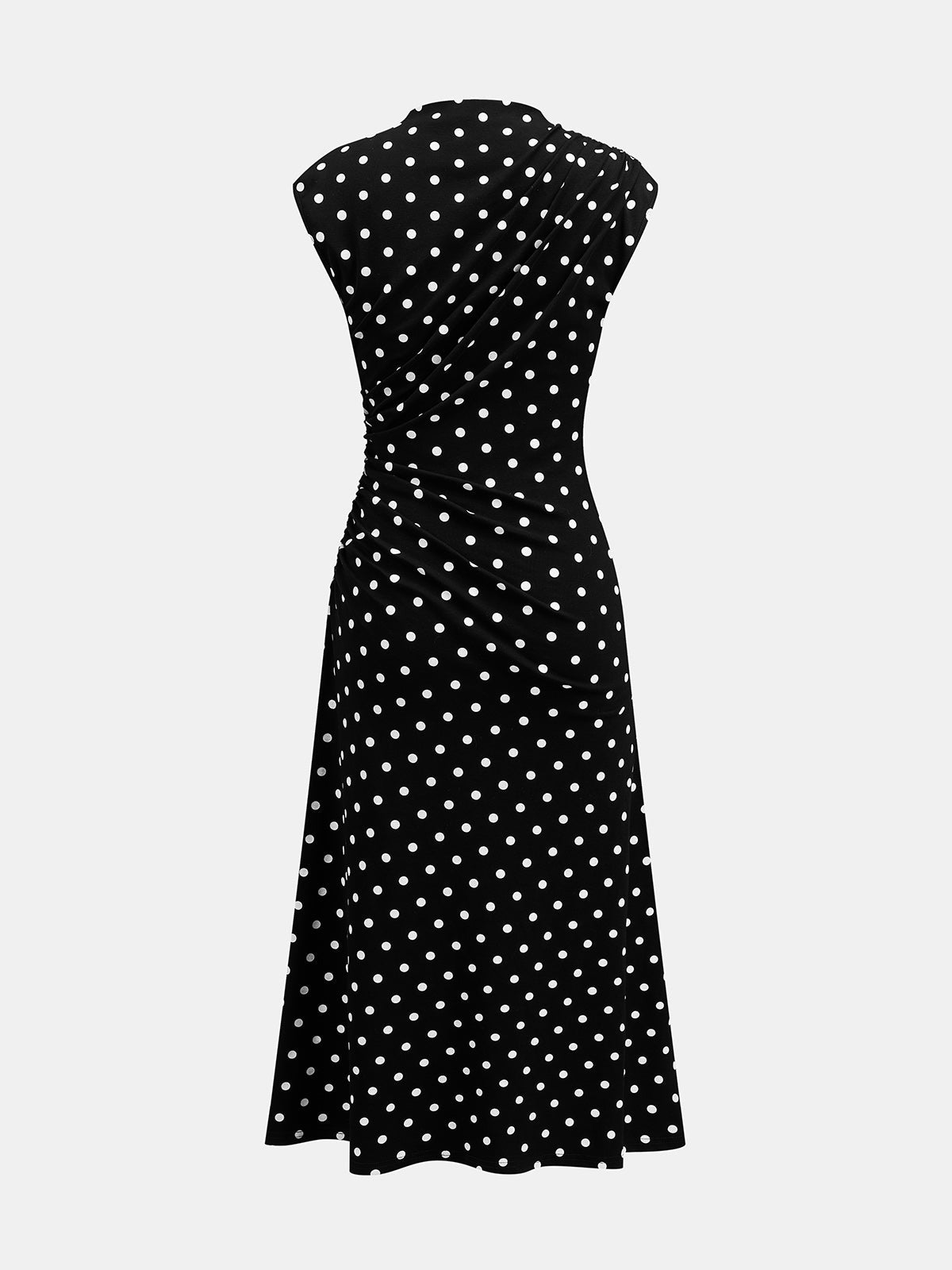 Polka Dot Cap Sleeve Midi Flare Dress Vintage Inspired Design