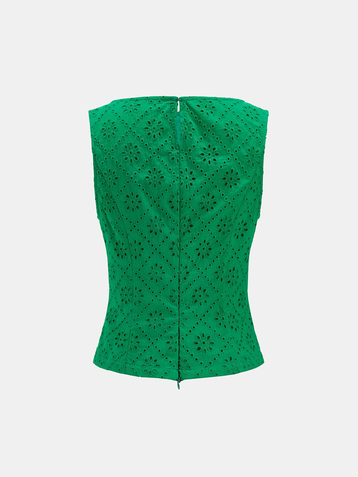 Eyelet Embroidered Top & Midi Skirt Set for Women Casual Wear