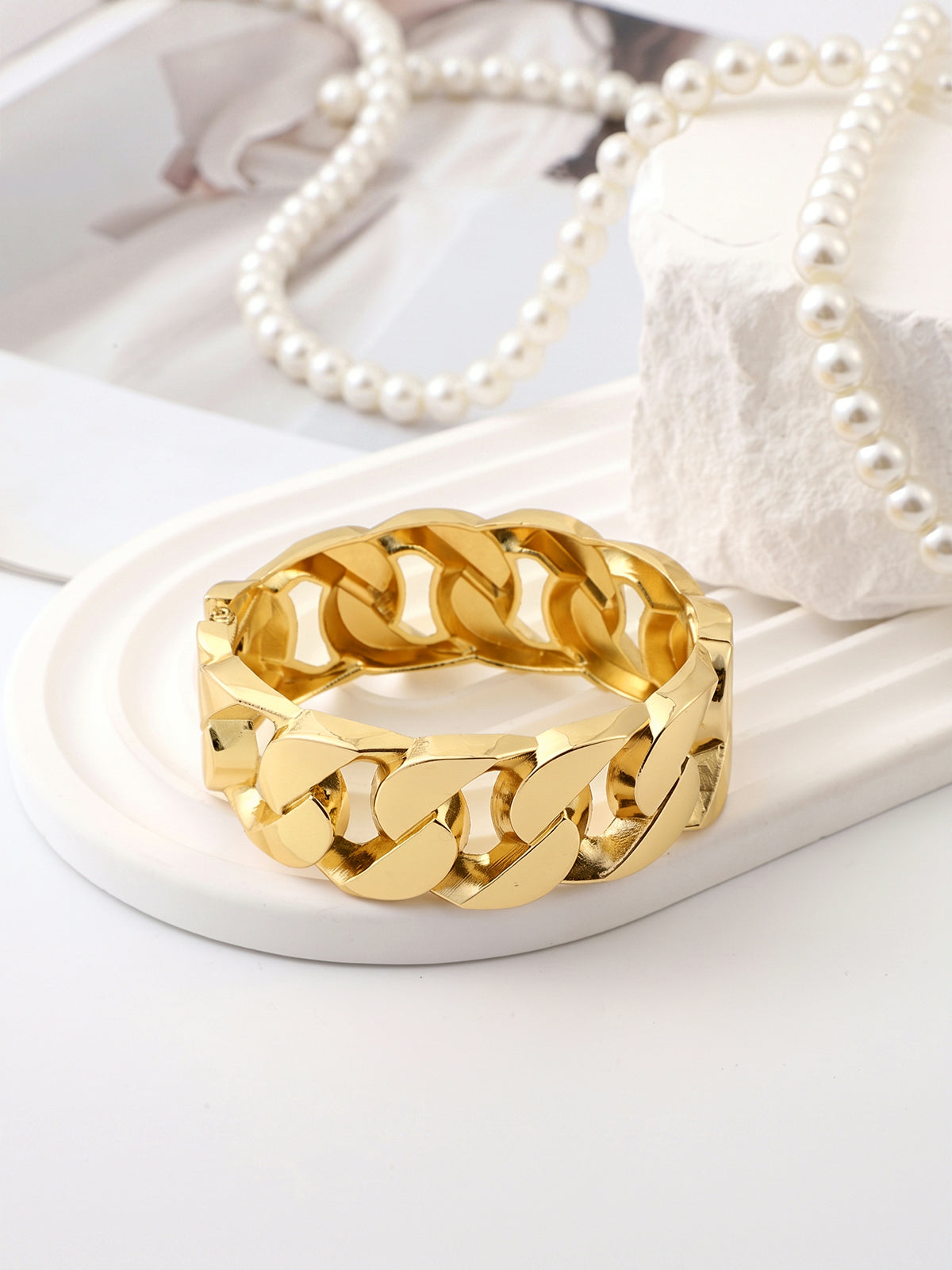 Chunky Cuban Link Bracelet for Men, Hip Hop Jewelry Style