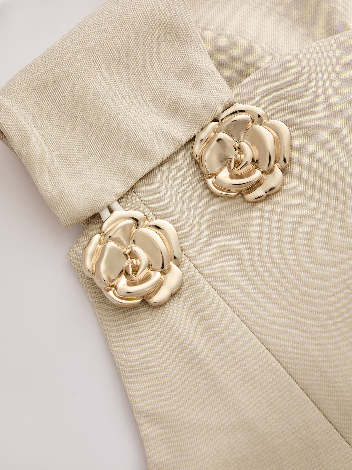 Metal Flower Decor Peplum Sleeveless Blouse Women's Elegant Summer Top