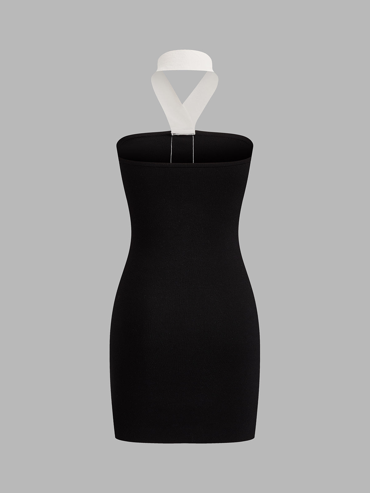 Halter Metal Button Bodycon Mini Dress Sexy Party Evening Wear