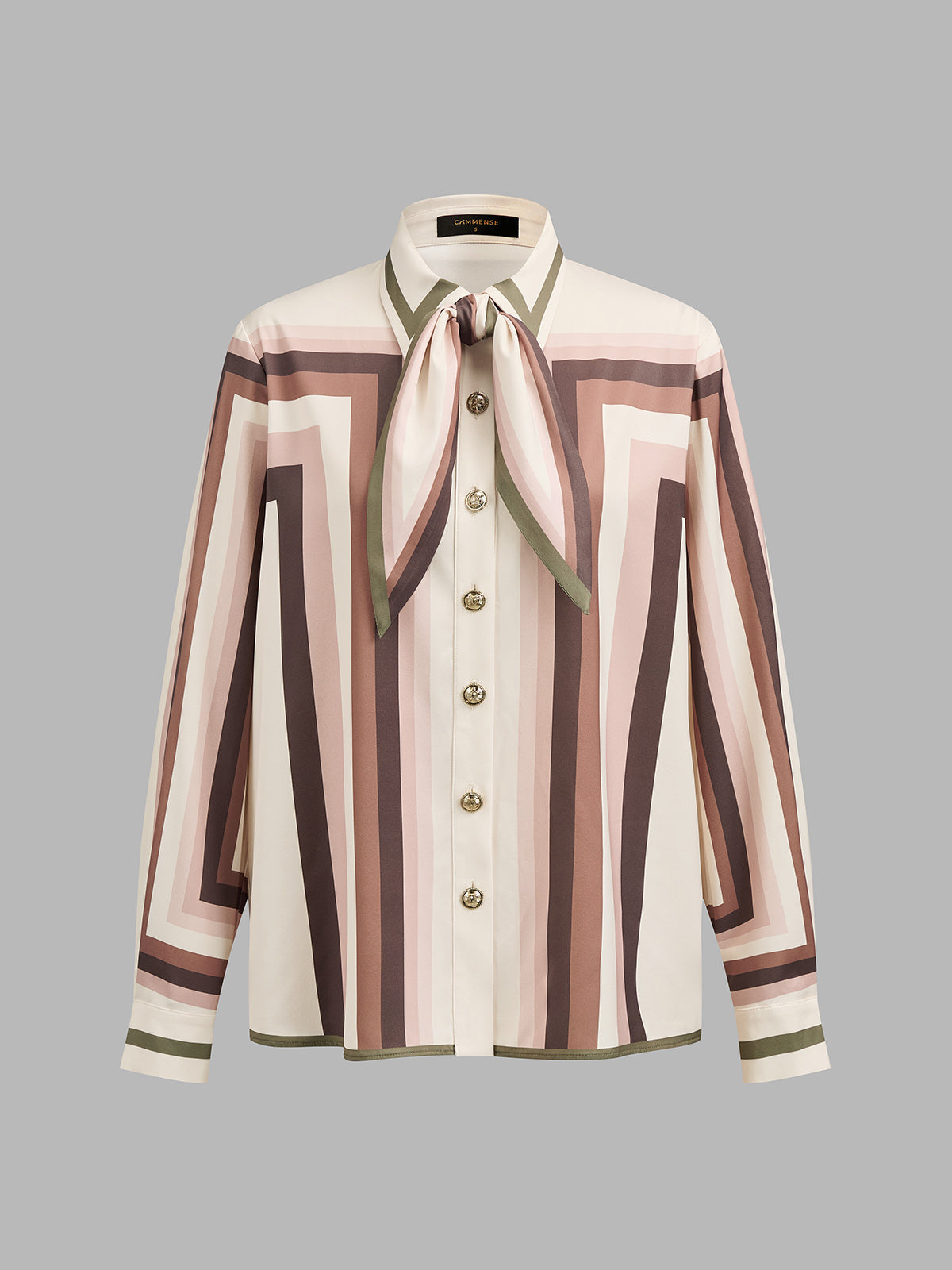Updated SEO-optimized title: "Women's Geometric Print Tie Neck Shirt & Casual Pants Co-ord Set"