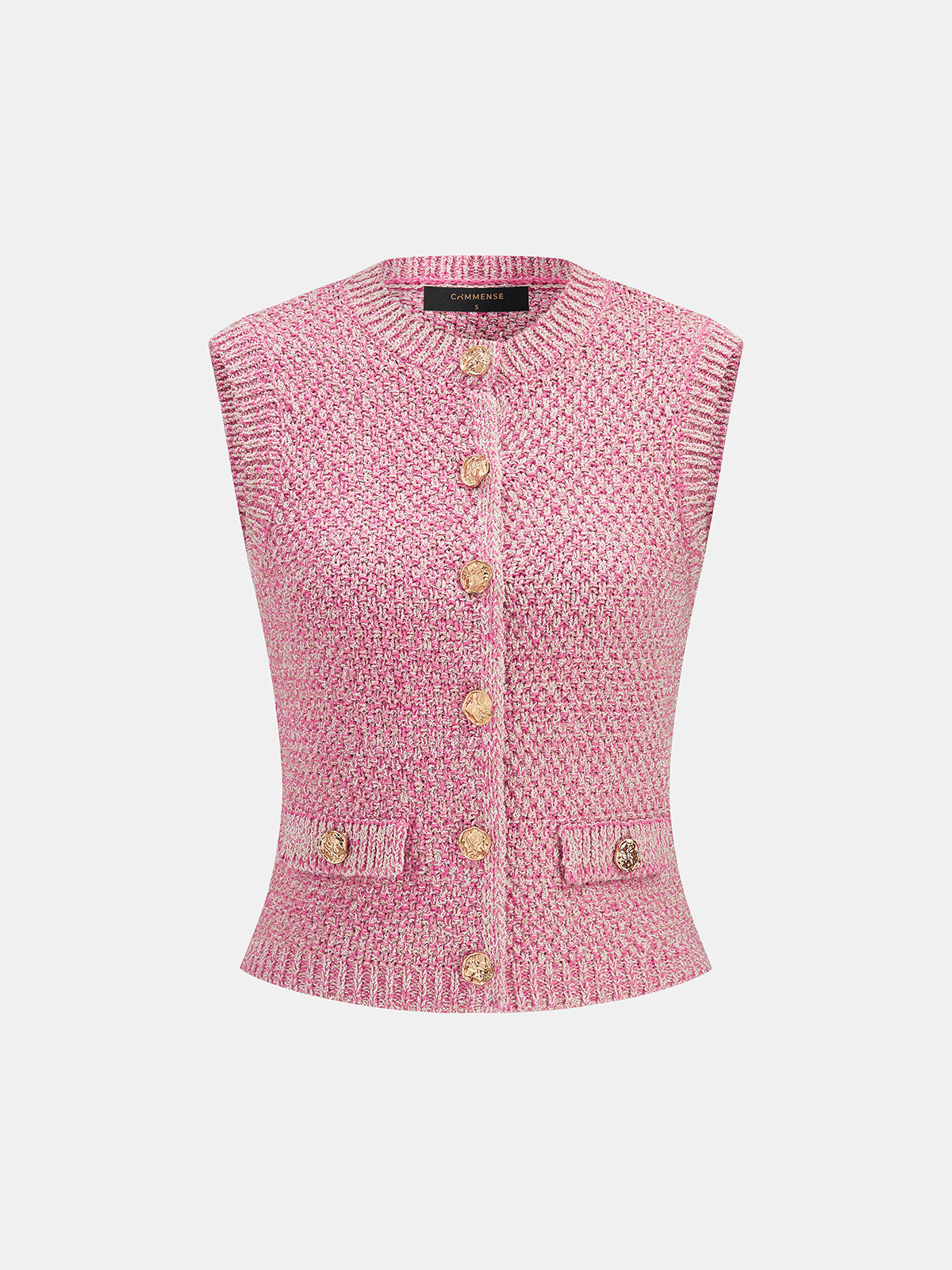 Metal Button Mix Yarn Knit Cardigan: Cozy, Stylish Women's Winter Layering